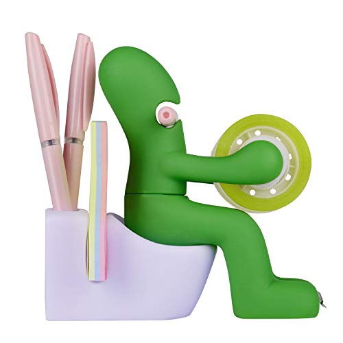 Funny Office Gift Butt Station Desk Organizer with Tape Dispenser, Pen Holder, Sticky Note Slot & Paper Clip Tray Unique Gag Gift for Coworker, Boss, or Friends (Green)