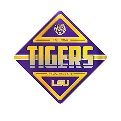 Rico Industries NCAA LSU Tigers Metal Sign 16.5" x 16.5" Home Décor - Bedroom - Office - Man Cave