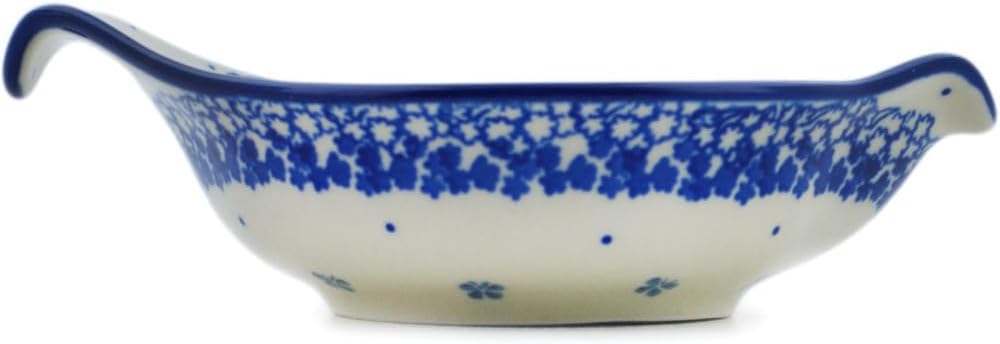 Polmedia Polish Pottery Condiment Dish - Calm In The Storm Pattern Handmade in Boleslawiec Poland by Ceramika Artystyczna + Certificate of Authenticity