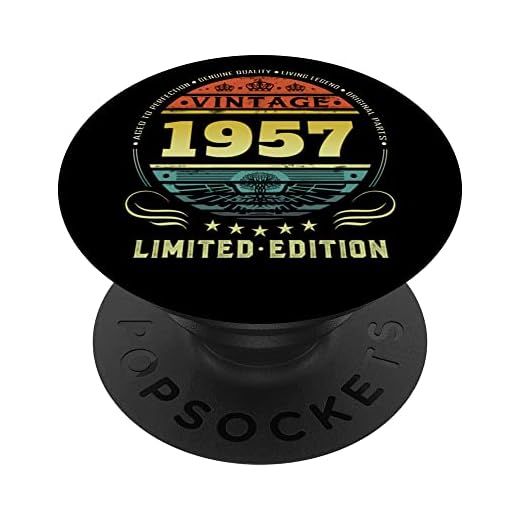 Vintage 1957 Edición Limitada 1957 Pop Socket 1957 Cumpleaños PopSockets PopGrip Intercambiable