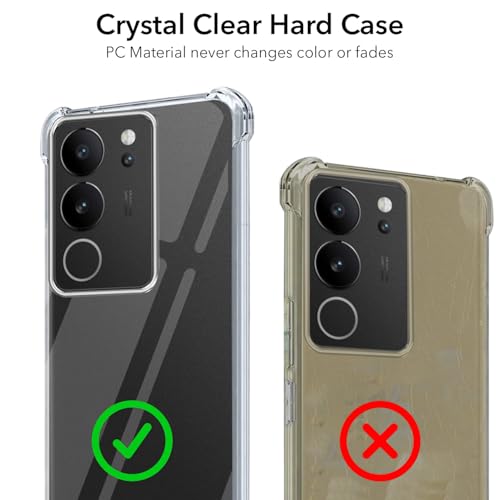 Image of Jkobi Shockproof Crystal-Clear Back Cover for Vivo V29 | Vivo V29 Pro 5G (Anti Yellow Case | Drop & Camera Protection | Hard Polycarbonate)