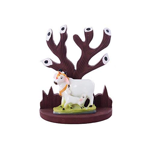 Statue en bois vache et veau idée cadeau déco maison originale - 2