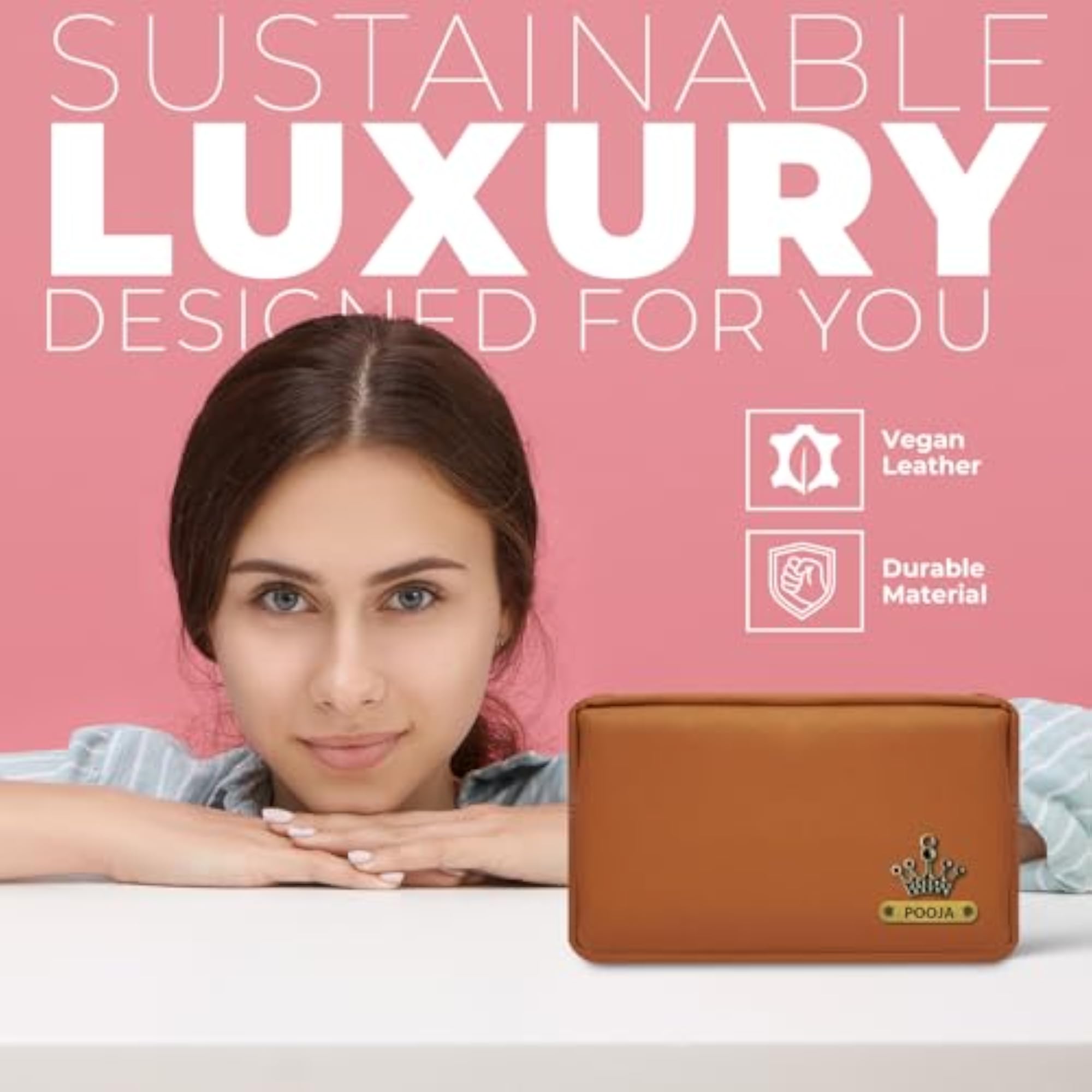 Personalized Leather Bag/Pouch for Travel Accessories
