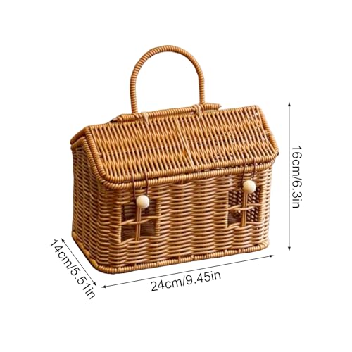 Panier en osier en forme de maison pour étagères et camping - 6