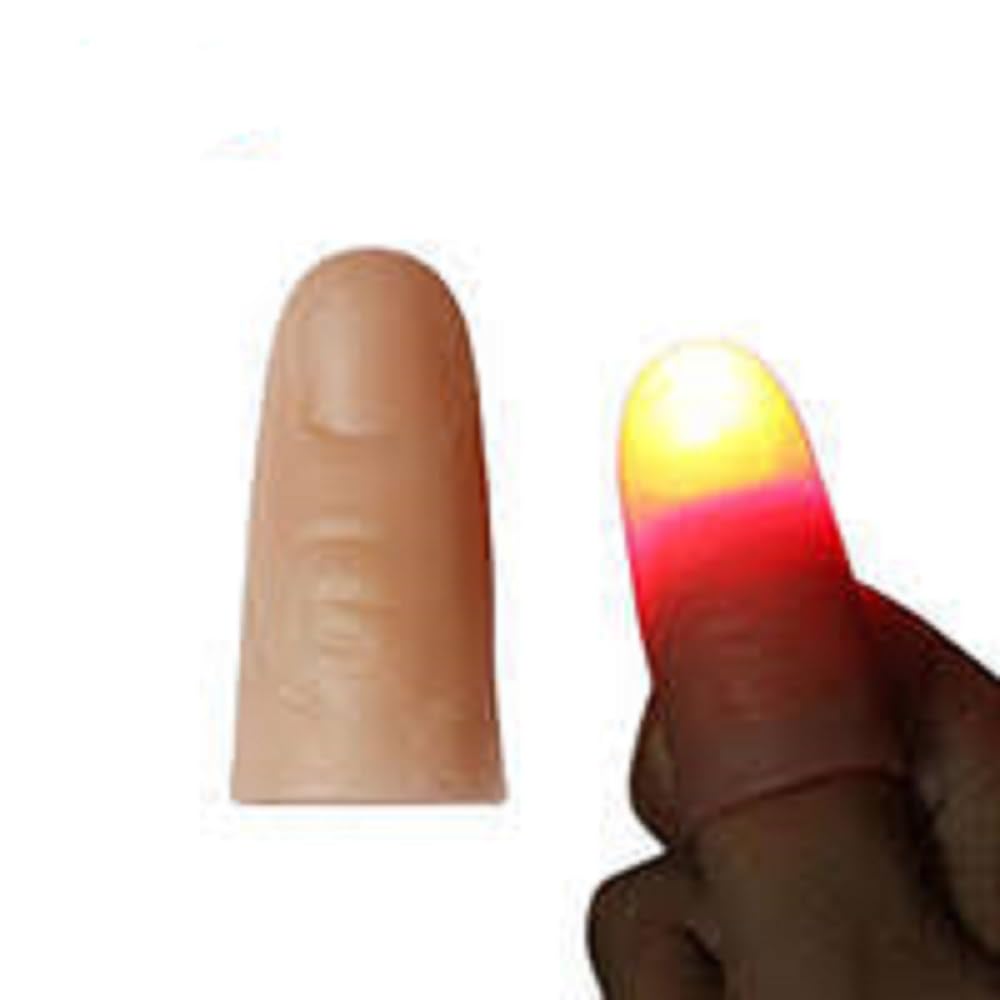 Rubber Thumb Light Magic Red Set of 2 Thumbs Tips Finger Lights Magic