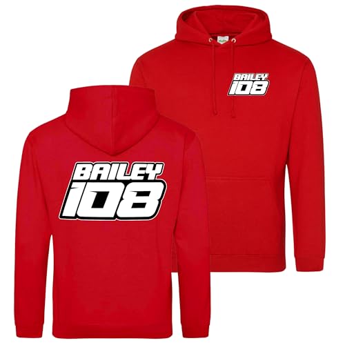 Image of Purple Print House Custom Adults Motocross Hoodie Name & Race Number Hoody Personalised MX Dirt Bike Racing Pits Track Day Practice Jumper Men Women, XXL, Red