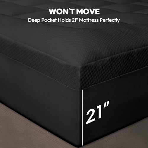 ELEMUSE Cobertura de colchão de espuma viscoelástica de 10 cm de camada dupla Cal King, gel refresca