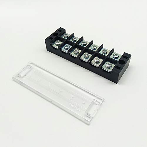 Tihood 2Pcs 6 Positions Dual Rows 600V 45A Cable Barrier Block Terminal Strip Tb-4506 #TOP1