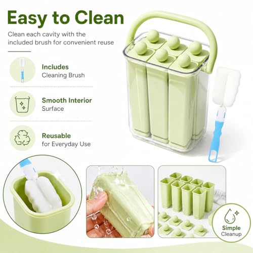 Molde de silicona para palitos de hielo con contenedor verde miniatura 6