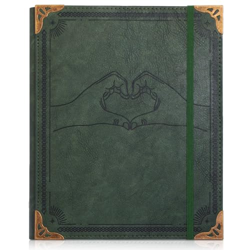 Green Heart Leather Scrapbook Album