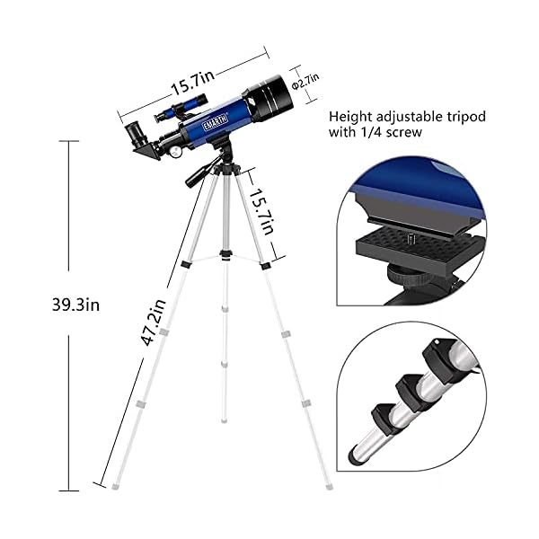 Teleskop für Kinder und Einsteiger für Beobachtung von Himmel und Landschaft- 70mm fernrohr Teleskop Astronomisches Mit… – Bild 4