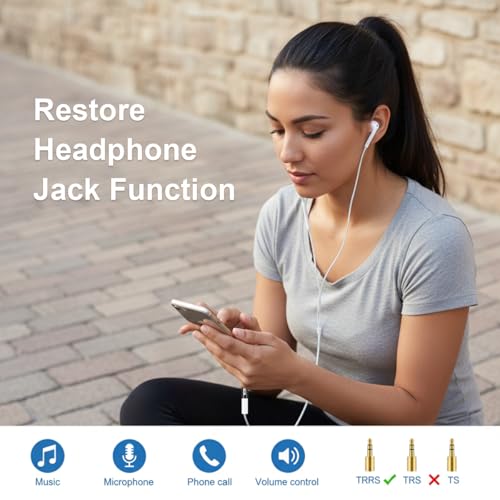 Image of Verilux Type C to 3.5 mm Audio Jack Connector, 3.5 mm Jack to Type C HiFi Headphone Jack Cable Cord with DAC CX31993 Chipset Hi-Res 32bit /384KHz for iPhone 17 /16 /15, Galaxy S26 /S25 /S24, Pixel 9, iPad