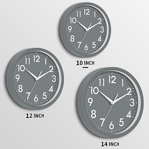 14 Inch Wall Clock, Large Wall Clocks Battery Operated, Big Silent Non-ticking Analog Clock Decorative for Living Room, Office, Kitchen, Outdoor,Classroom, Bedroom, Bathroom, School, Home(Gray) 14 Inch Wall Clock, Large Wall Clocks Battery Operated, Big Silent Non-ticking Analog Clock Decorative for Living Room, Office, Kitchen, Outdoor,Classroom, Bedroom, Bathroom, School, Home(Gray)