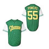 Kenny Powers 55 Jerseys Charros Eastbound and Down Myrtle Beach Mermen Movie Baseball Jersey for Men S-XXXL(Green,Small)