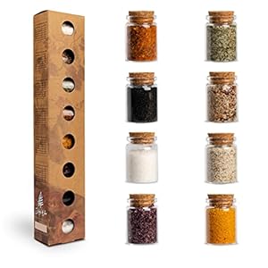 SIMPLY WOOD Gourmet Salze, Salzsorten aus aller Welt als ideales Gewürze Geschenkset/Salzset Geschenke aus Meersalz 8 x…