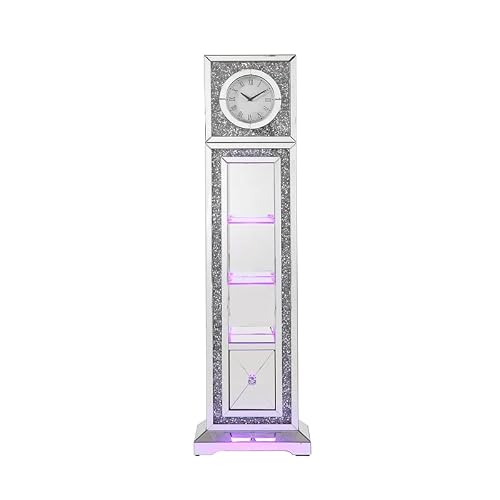 Acme Furniture Noralie Grandfather Clock With Led, Mirrored & Faux Diamonds #TOP5