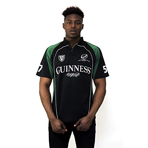 Guinness Black And Green Short Sleeve Performance Rugby Shirt (Medium) #TOP3