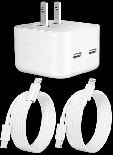 Cargador Tipo C con Cable 2m, 50W Cargador USB C PD25w+PD25w 2 en...