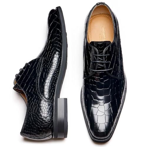 Image of Men's Dress Shoes Genuine Leather Oxfords Luxury Formal Business Suit Shoes with Blake Rapid Stitch