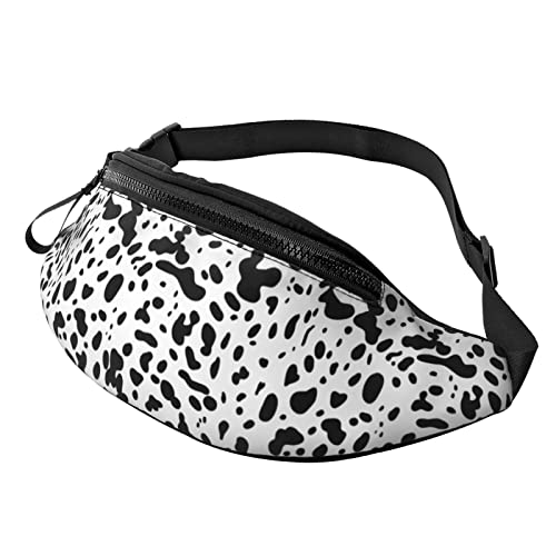 Moda Riñonera Patrón De Dálmata En Blancos Y Negro Bumbag Casual Bolsos De Gimnasio para Correr Mujer Bici 14X35Cm