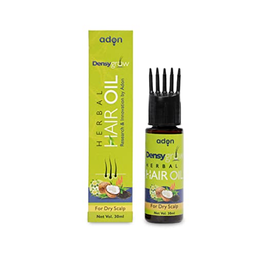 Adon (Waidon) Dry Scalp Densygrow Herbal Hair Oil & Balayantra Roller Combo For Men And Women | With Bhringraj, Alove Vera, Neem, & Castor Oil | For Strong, Long and Thick Hair | Natural Ingredients | Head Massager | Promotes Hair Growth | Blood Circulation