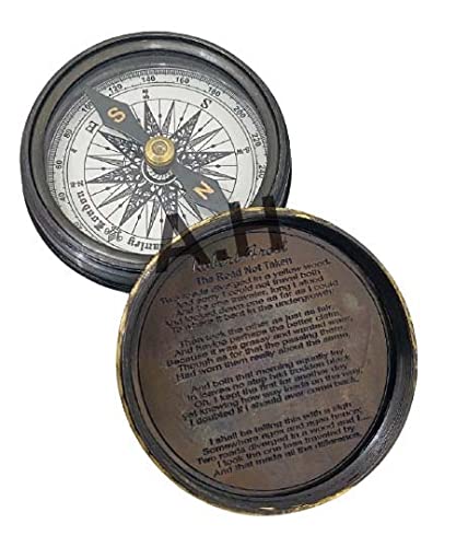 Antique Brass Poem Compass Nautical Vintage Poem Compass