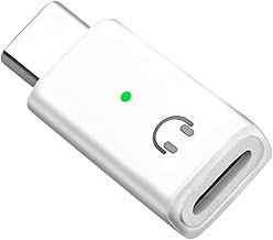 Elitecran Type C Male to Lightning Audio Adapter for Female Headphones, Type C Adapter Lightn-ing Earphone Converter, Not for Charging and Data Transfer-White