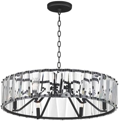 Maxim Odeon - 6 Light Chandelier-9.5 Inches Tall and 26.75 Inches Wide-Black Finish -Traditional Installation