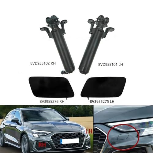 Cache-buse de Lave-phares 8VD955101 ajustable et robuste pour Audi A3 - 6