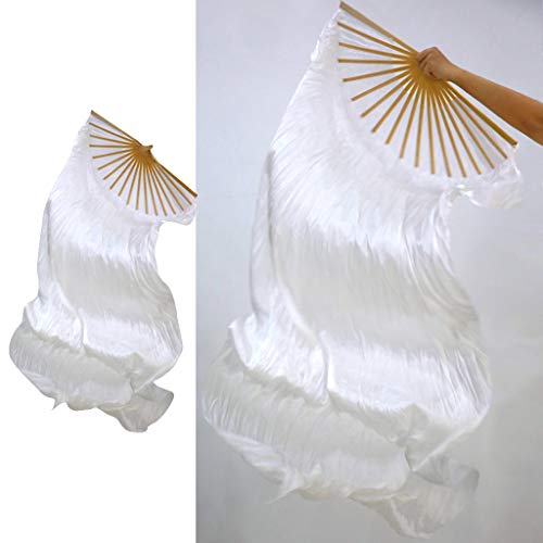 Chiwanji 2Pack Belly Dance Long Silk Fan Veil