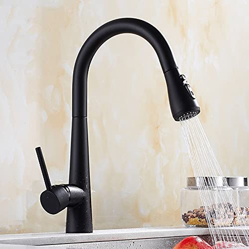 Robinet de cuisine pour bar et cuisine Farmhouse avec douchette noire