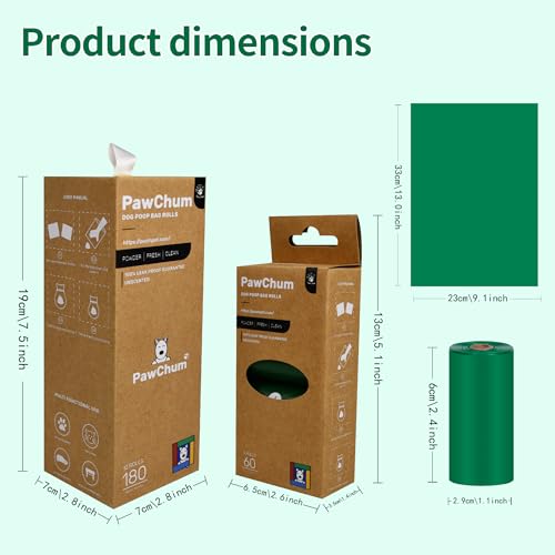 Image of Degradable dog poop bags rolls 180 Count Extra Thick, Durable, Leak-Proof, Odorless, Convenient Disposal ，Poop Bags for dogs Doggie Poop Bags Cats Litter Waste Bags for pet