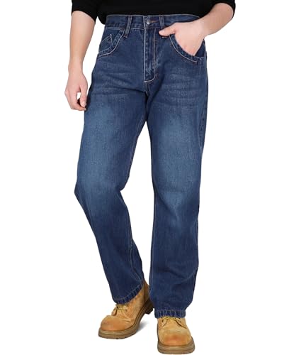 Image of KONRECO FR Jeans for Men Flame Resistant 14oz Heavy Duty Denim Pre-Washed Relaxed FR Pants