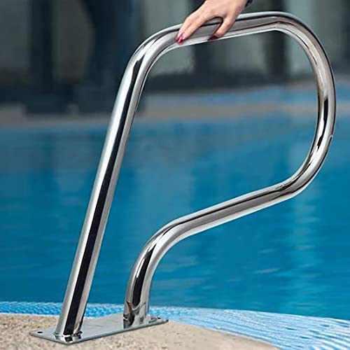 DIOB Swimming Pool Hand Rail Grab Rails 304 Stainless Steel Swimming Pool Railing for Inground or Steps, Pool Handrail with All Accessories