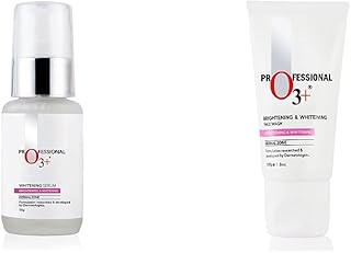 O3+ Whitening Serum for Pigmentation Control and Skin Brightening, 50ml &amp; O3+ Brightening &amp; Whitening Face Wash with Cucum...
