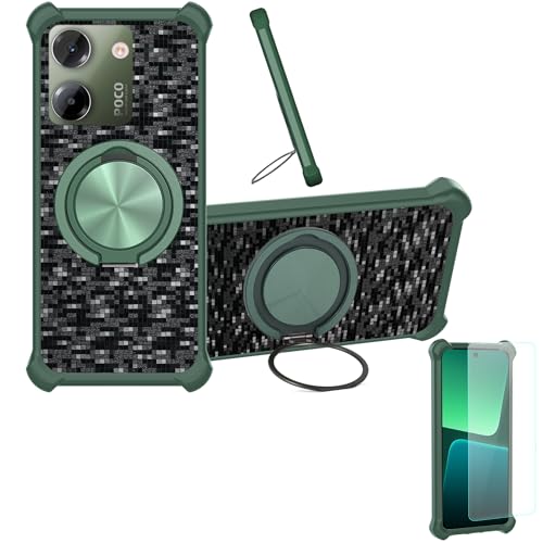 �Ή� Poco M7 Pro 5g �P�[�X Phone Case [1�� 9H+�d�x���� �K���X�t�B����][360°��]���X�^���h�A�}�O�l�b�g��]CX-12-LV
