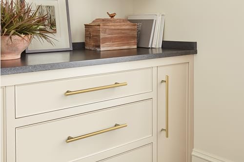 Image of Amerock 8-13 /16 inch Bar Pulls Champagne Bronze Drawer Pull | 8-13 /16 inch (224mm) Center-to-Center Mounting Distance and 11-3 /16 inch Overall Length, Durable Carbon Steel Cabinet Hardware