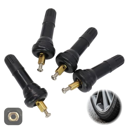 4 Stück Gummiventile Ersatz für Schrader Sensor, Ventilstämme TPMS Sensor, Reifendrucksensor Ventilschaft und Ventileinsätze für Auto
