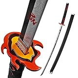41” Munetoshi Steel Tanjiro Kamado Flame Demon Killer Nichirin Katana Samurai Sword Anime Cosplay Costumes