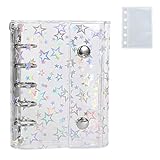 シール帳 透明 バインダー手帳 M5サイズ 透明リフィル10枚付き クリアバインダー 女の子 星柄タイプ ダブルスナップ留め シルバー金具 PVC素材 5穴 シール収納 推し活グッズ シール帳 はがせる 製品画像:9位