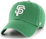 47 MLB Kelly Green Primary Logo Clean Up Adjustable Strap Hat Cap, Adult One Size Fits All (San Francisco Giants)