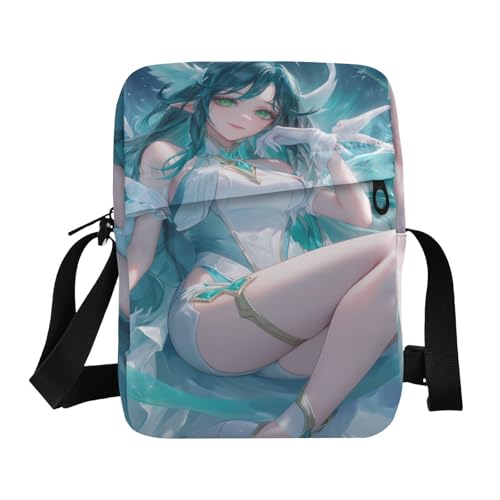 small messenger bag for men crossbody bag men Casual Purse Adjustable Strap for Outdoor Daily Outdoor Daily- Anime Fairy