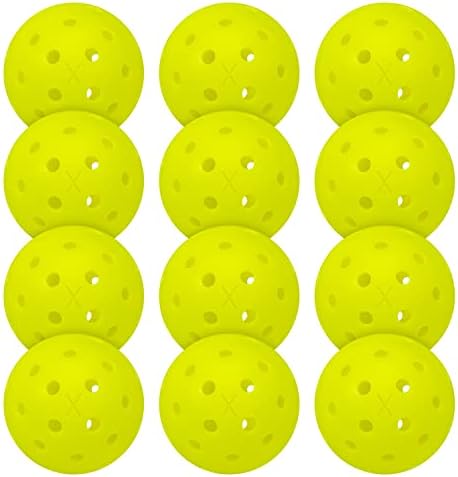 Franklin Sports Outdoor - X-40 Pickleball Balls - USA (USAPA) Approved - 12 Pack Outside - Optic Yellow - US Open Ball