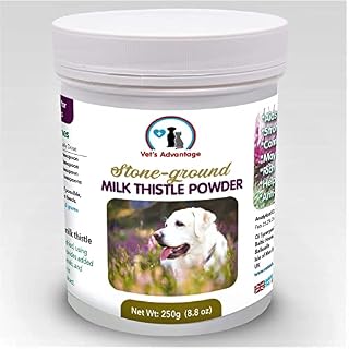 Vet's Advantage 100% Pure Stone-ground Milk Thistle Powder for Dogs - for Optimal Liver Health & Detoxification