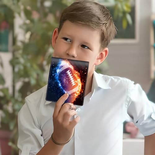 Image of Boys Wallet for Kids, Cool Kids Wallet for Boys Ages 8-10 9-12 11-15, Funny Football Leather Bifold Rfid Blocking, Coin Pocket Id Window for Teen Men Youth Guys Birthday Christmas Gifts
