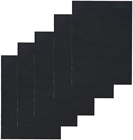 5 Pack Adhesive Leather Repair Patch for Sofa Car Seat Jackets Handbags, 11 x 8 Inches, Black