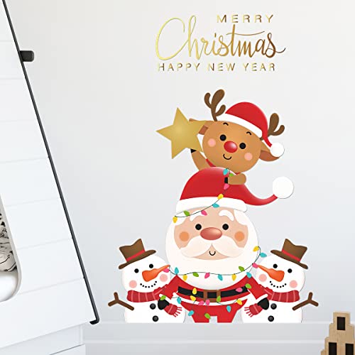 Ggboy Christmas Wall Decals, Santa Claus Christmas Wall Stickers Removable, Xmas Christmas Vinyl Diy Wall Decal, Christmas Window Clings Stickers Decals For Wall Window Kid Room Bedroom Decorations #TOP6
