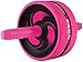 ZLYDGL Ab Roller Übung Fitness Bauchmuskeltraining Rad Doppel-Rad-Gerät Preßwalze Bauchmuskeln Fitnessgeräte Weight Loss, Durable Ab Roller Muskeltraining Fitnessgeräte, rosa (Color : Pink)