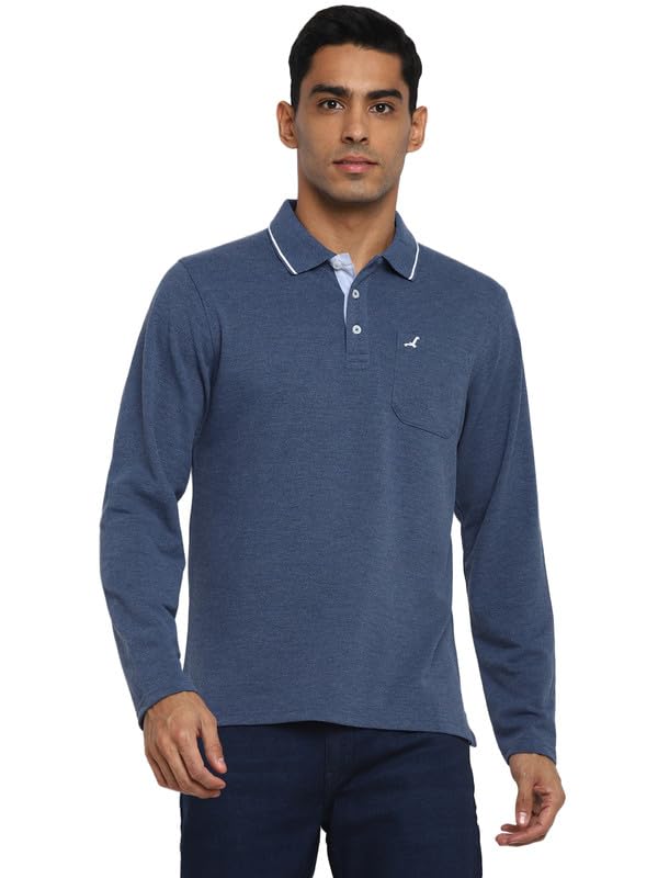 Image of AMERICAN CREW Full Sleeves Polo Collar T-Shirt with Pocket for Men