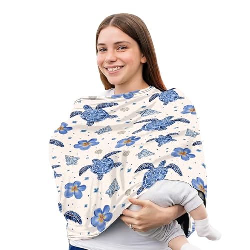 Image of Sea Turtle Car Seat Cover Baby Infant Car Seat Canopy Baby Girl Boy, Cozy & Windproof Newborn Carseat Covers Stroller Cover